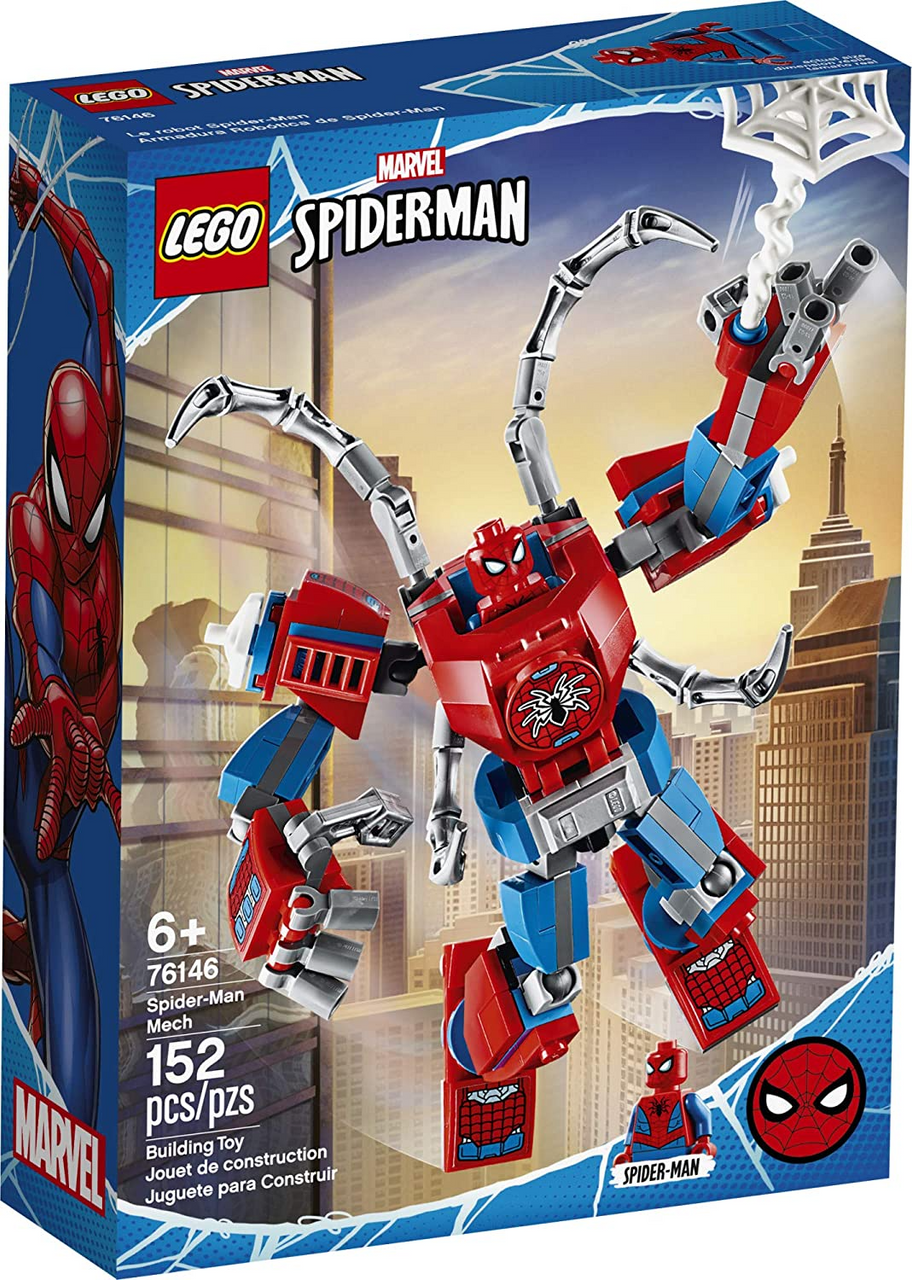 LEGO Marvel Spider-Man: Spider-Man Mech 76146 Kidsâ€šÃ„Ã´ Superhero Building Toy, Playset with Mech and Minifigure (152 Pieces)