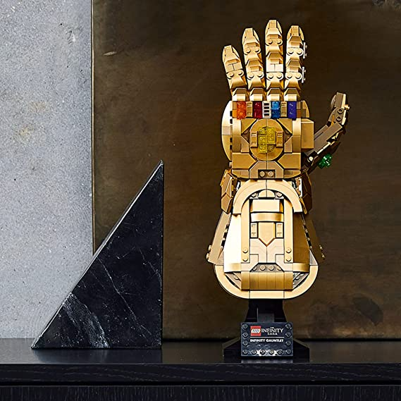 LEGO Marvel Infinity Gauntlet Collectible Building Kit Thanos Right Hand Gauntlet Model with Infinity Stones 590 Pieces