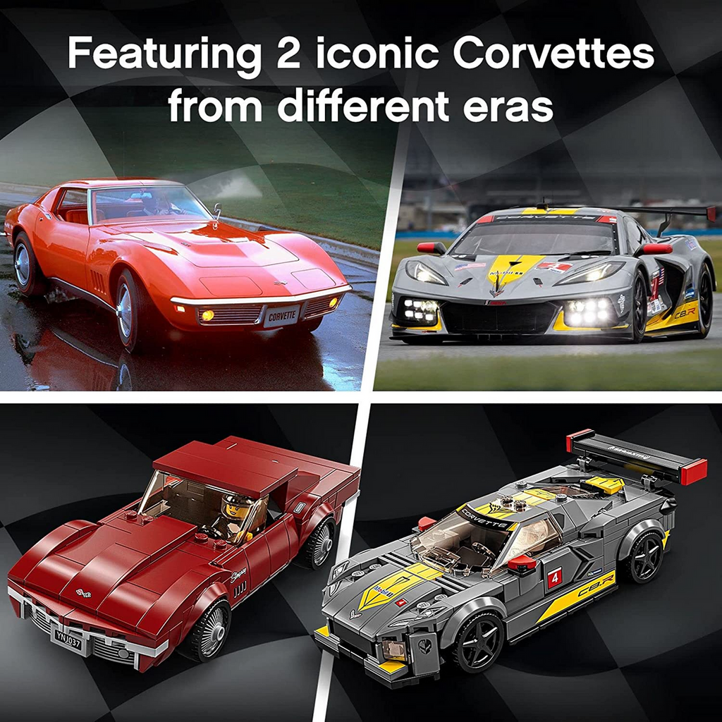 LEGO Speed Champions Chevrolet Corvette C8.R Race Car and 1968 Chevrolet Corvette 76903 Building Kit; New 2021 (512 Pieces)
