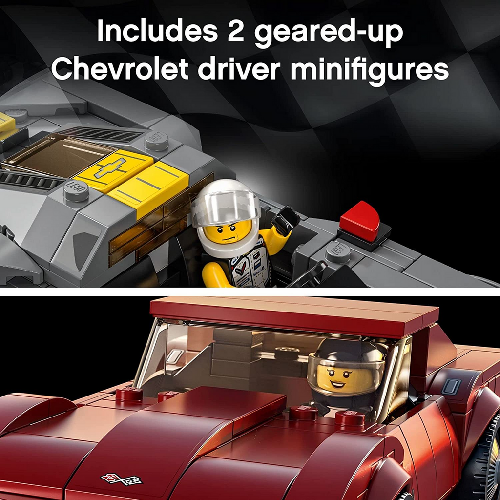 LEGO Speed Champions Chevrolet Corvette C8.R Race Car and 1968 Chevrolet Corvette 76903 Building Kit; New 2021 (512 Pieces)