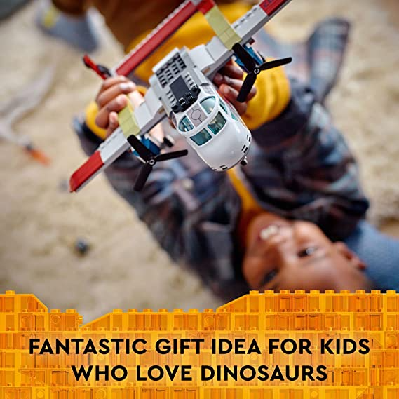 LEGO Jurassic World Quetzalcoatlus Plane Ambush Dinosaur Building Toy Set for Kids Aged 7 and up 293 Pieces