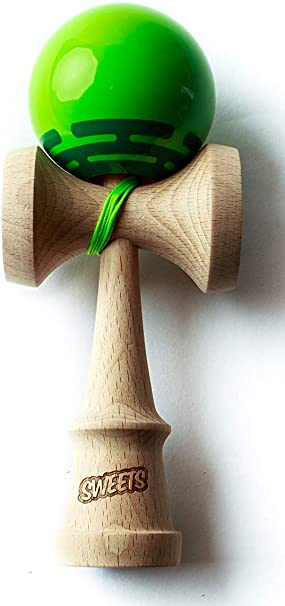 Sweets Kendamas Radar Prime Kendama - Sticky Paint, Perfect for Beginners, Extra String Accessory Bundle (Green)