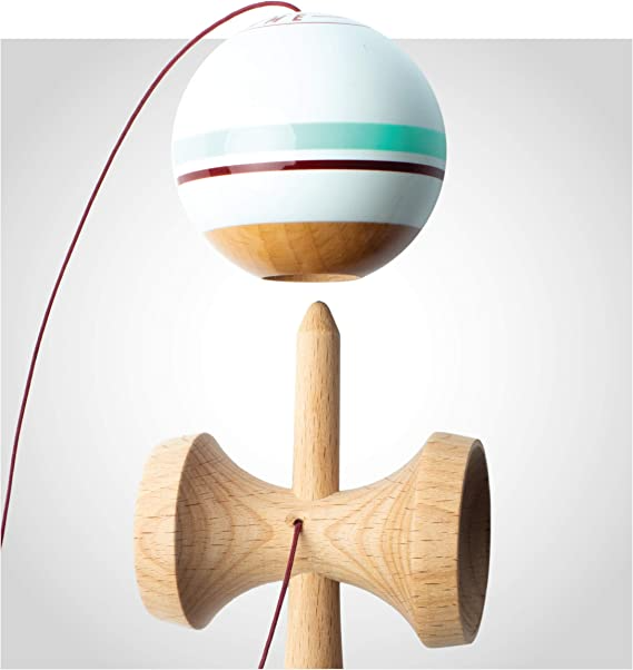 Sweets Kendamas Prime Sport Stripe Kendama - Sticky Paint, Stripe Design, Extra String Accessory Bundle (Avalanche)