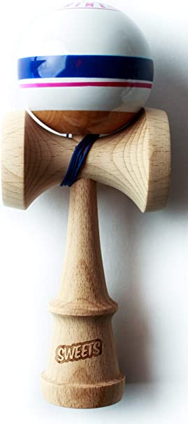Sweets Kendamas Prime Sport Stripe Kendama - Sticky Paint, Stripe Design, Extra String Accessory Bundle (Blitz)