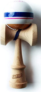 Sweets Kendamas Prime Sport Stripe Kendama - Sticky Paint, Stripe Design, Extra String Accessory Bundle (Blitz)