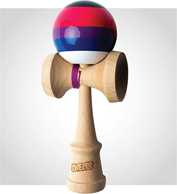 Sweets Kendamas 5-Stripe Prime Kendama - All Levels, Stripe Design, Extra String Accessory Bundle (Slushy)