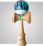 Sweets Kendamas Grain Split 2.0 Prime Kendama, Premium Skill Toy, Extra String Accessory Bundle (Laser Tag)