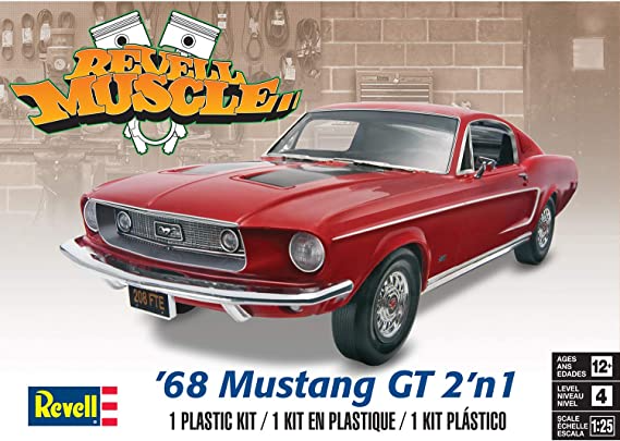 Revell 1/25 '68 Mustang GT 2n 1 Red