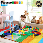 PicassoTiles 50 Piece Race Car Track Building Block Educational Toy Set
