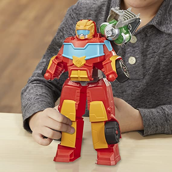 Transformers Playskool Heroes Rescue Bots Academy Rescue Power Hot Shot Converting Toy Robot 14-Inch Collectible Action Figure Toy for Kids Ages 3 and Up