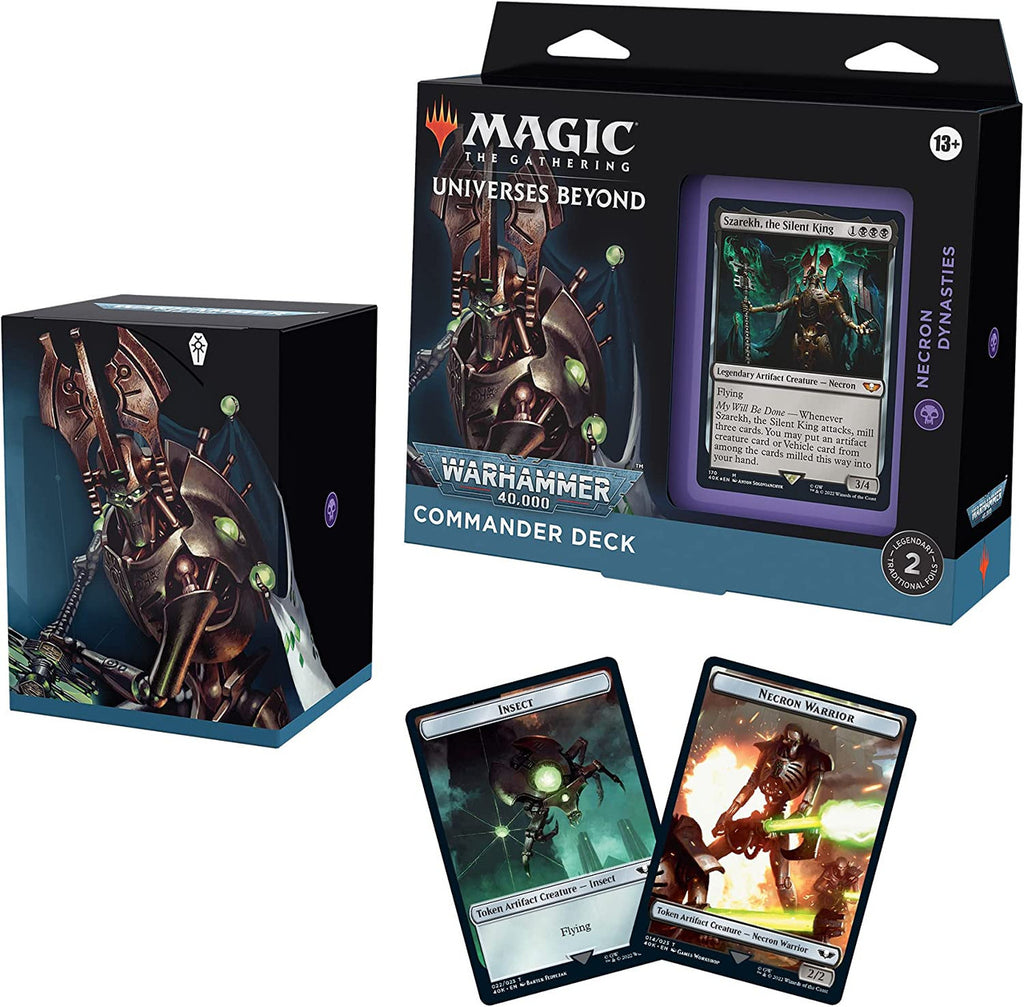 MTG Magic The Gathering CCG Universes Beyond Warhammer 40k Commander Deck Regular Necron Dynasties Mono-Black Single Pack WCMGWH40KCOM-NecronDynasties