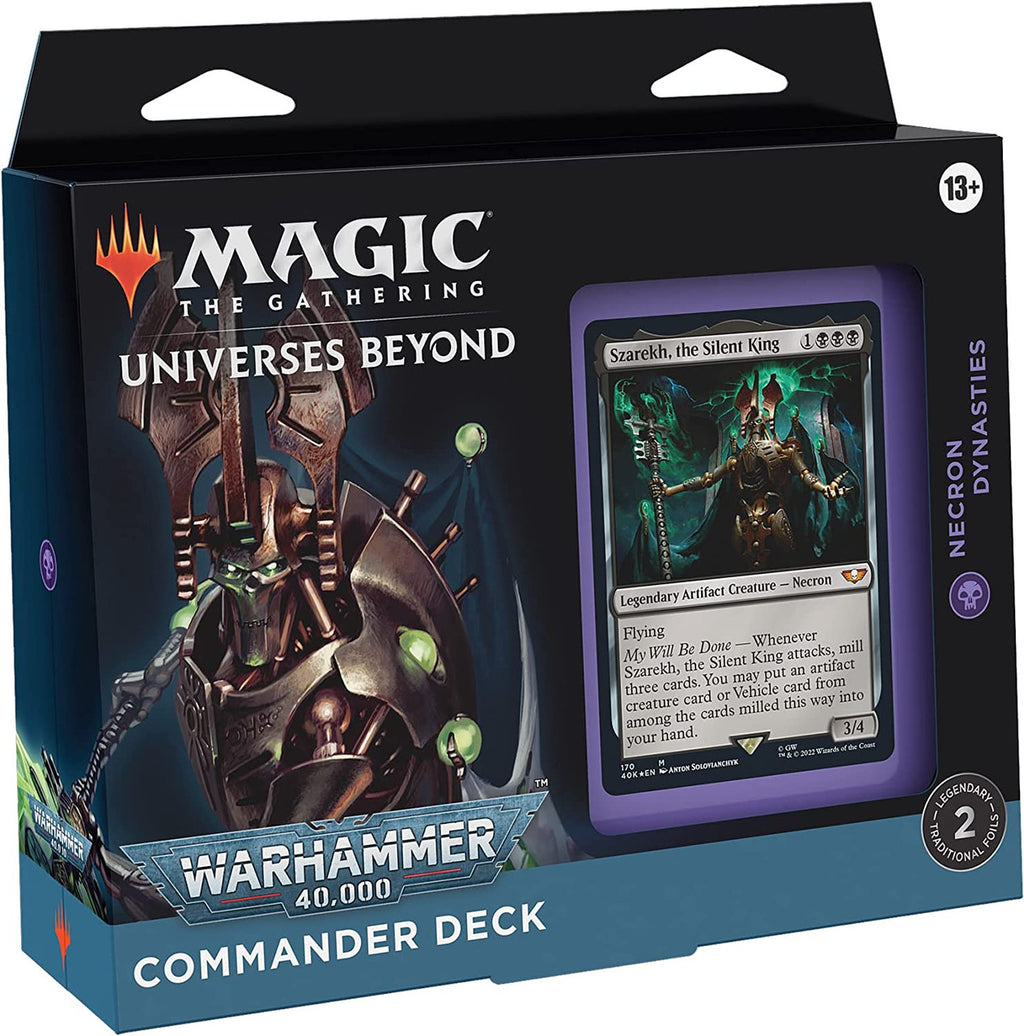 MTG Magic The Gathering CCG Universes Beyond Warhammer 40k Commander Deck Regular Necron Dynasties Mono-Black Single Pack WCMGWH40KCOM-NecronDynasties