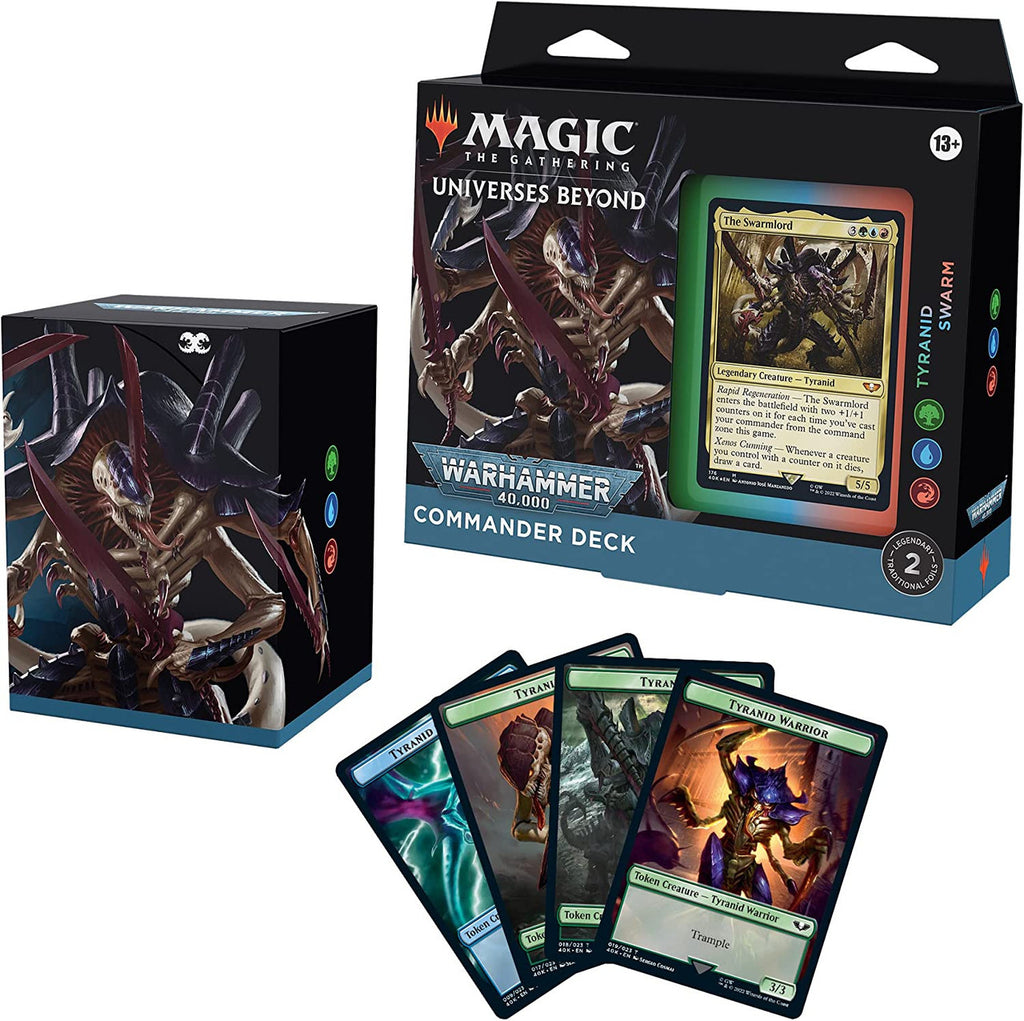 MTG Magic The Gathering CCG Universes Beyond Warhammer 40K Commander Deck Regular Tyranid Swarm Tyranid Swarm Green-Blue-Red Single Pack WCMGWH40KCOM-TyranidSwarm