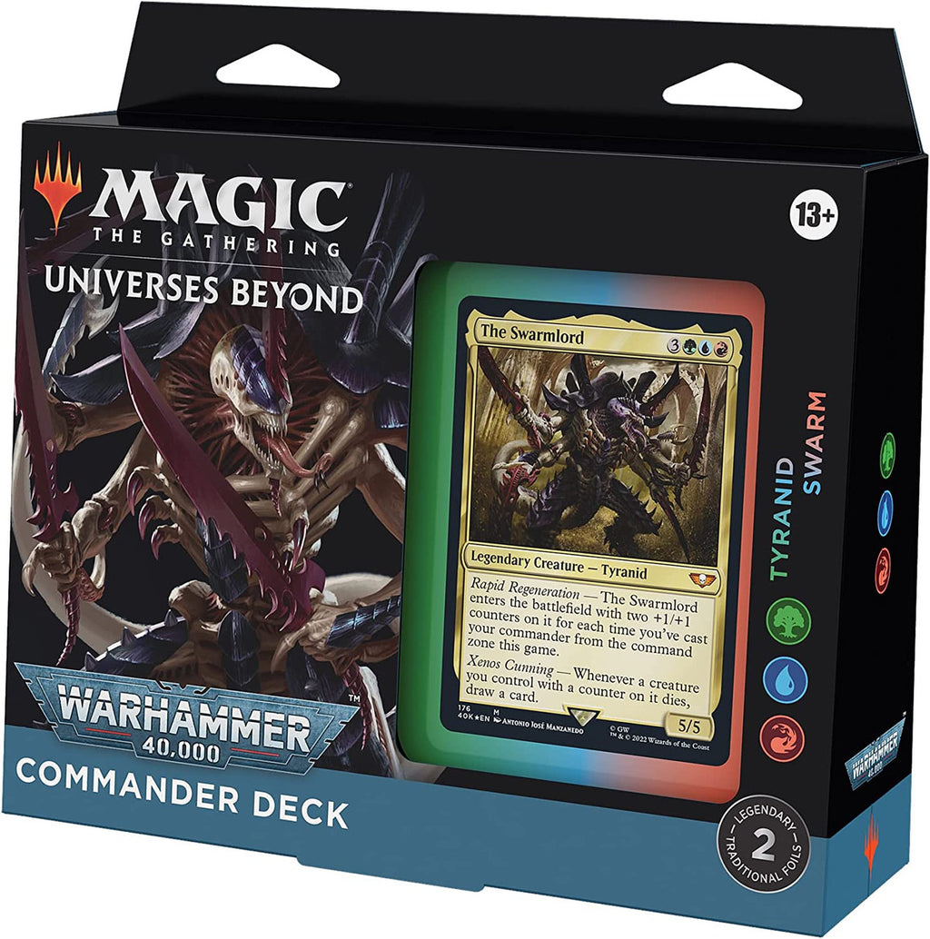 MTG Magic The Gathering CCG Universes Beyond Warhammer 40K Commander Deck Regular Tyranid Swarm Tyranid Swarm Green-Blue-Red Single Pack WCMGWH40KCOM-TyranidSwarm