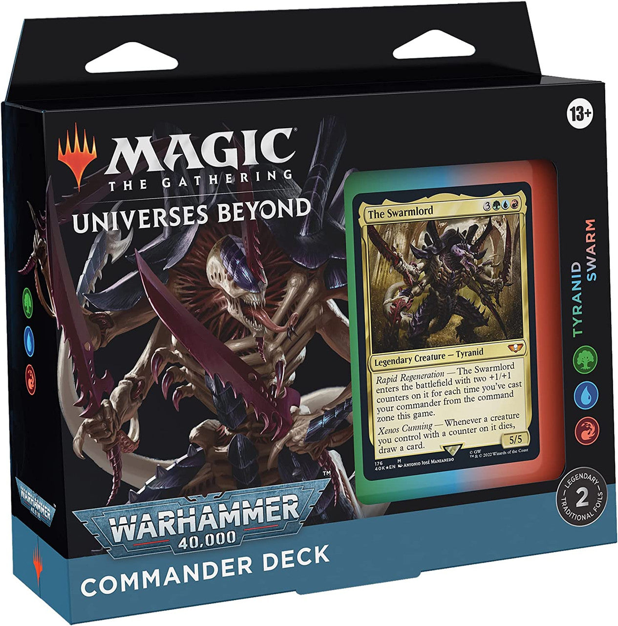 MTG Magic The Gathering CCG Universes Beyond Warhammer 40K Commander Deck Regular Tyranid Swarm Tyranid Swarm Green-Blue-Red Single Pack WCMGWH40KCOM-TyranidSwarm