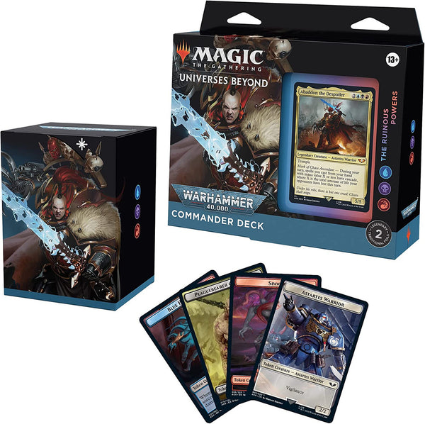 MTG Magic The Gathering CCG Universes Beyond Warhammer 40K Commander Deck Regular The Ruinous Power Blue-Black-Red Single Pack WCMGWH40KCOM-TheRuinousPowers