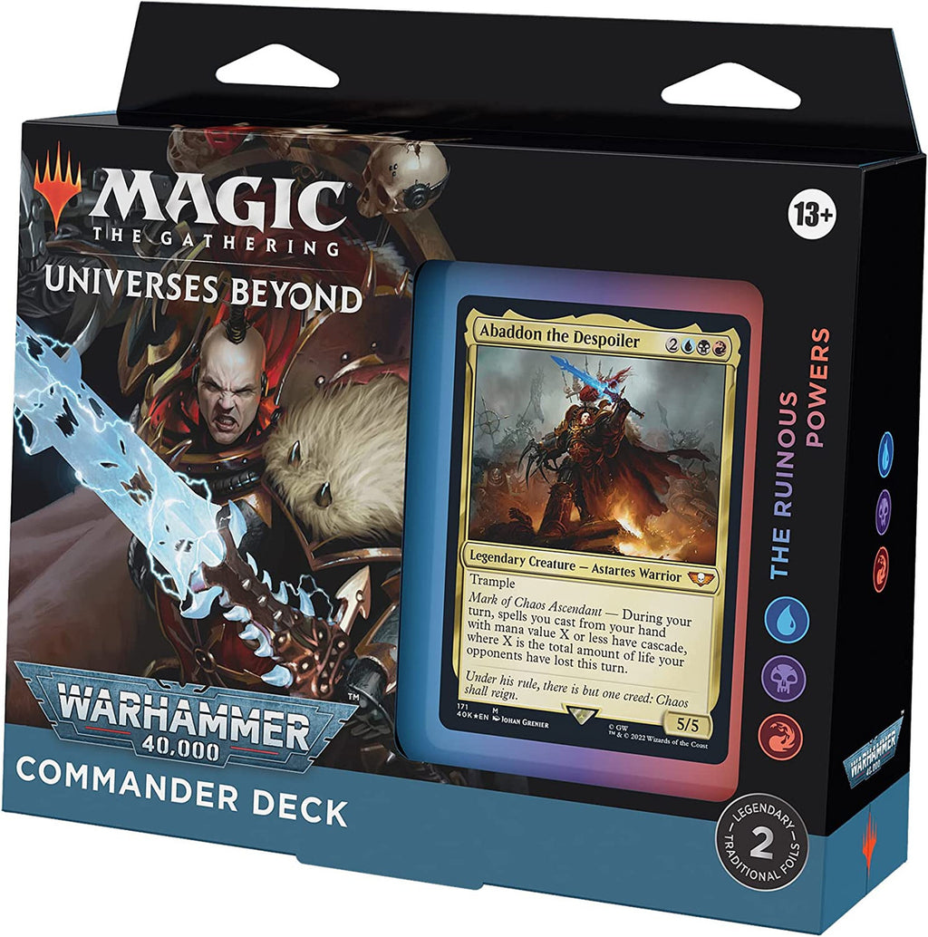 MTG Magic The Gathering CCG Universes Beyond Warhammer 40K Commander Deck Regular The Ruinous Power Blue-Black-Red Single Pack WCMGWH40KCOM-TheRuinousPowers