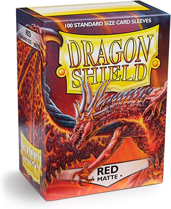 Dragon Shield Sleeves Standard Size Matte Finish Red Color Protective Card 100 Ct ATM11007