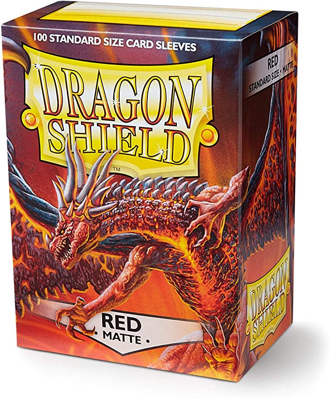 Dragon Shield Sleeves Standard Size Matte Finish Red Color Protective Card 100 Ct ATM11007