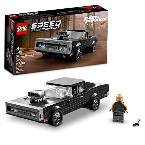 LEGO Speed Champions Fast & Furious 1970 Dodge Charger R/T 76912 Toy Car Building Set for Kids Boys and Girls Ages 8+; Collectible Model Including a Dominic Toretto Minifigure 345 Pieces LEGO-76912