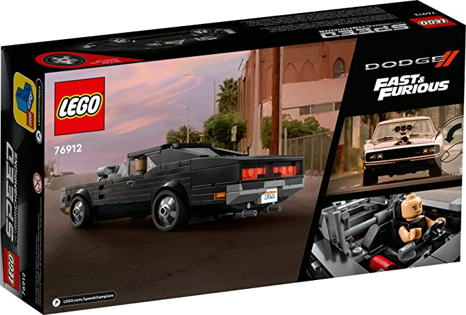 LEGO Speed Champions Fast & Furious 1970 Dodge Charger R/T 76912 Toy Car Building Set for Kids Boys and Girls Ages 8+; Collectible Model Including a Dominic Toretto Minifigure 345 Pieces LEGO-76912