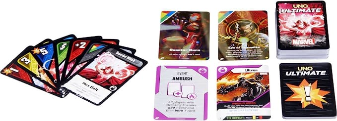 UNO Ultimate Marvel TCG Add On Pack with Scarlet Witch Character Deck & 2 Collectible Foil Cards MTTHHV90-ScarletWitch