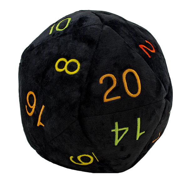 Ultra PRO Black Dungeons & Dragons D20 Dice Plush Ultra Soft Fuzzy Dice Rainbow Stitching Great Gift for Dungeons & Dragon Players MTG & True Gamers UPI-16139