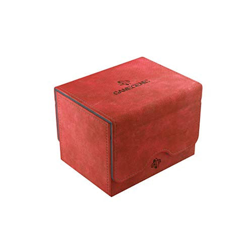 Gamegenic Sidekick 100+ Convertible Deck Box Sideloading Card Storage Box with Removable Cover Holds 100 Double-Sleeved Cards Red Color GG2012