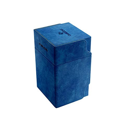 Gamegenic Deck Box Watchtower Convertible Blue 100Ct Holds Double Sleeved Cards With Accessories Drawer Mix & Match Customization Secure Closure With Powerful Magnets GG2038