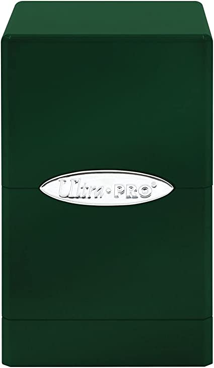 Ultra Pro Satin Tower hi Gloss Emerald Green Stores upto 100+ standard size cards ULPDB15846