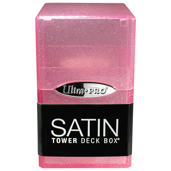 Ultra Pro Ultra Pro Satin Tower Glitter Pink Stores 100+ standard size cards ULPDB15890