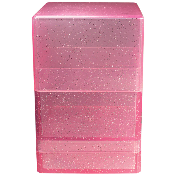 Ultra Pro Ultra Pro Satin Tower Glitter Pink Stores 100+ standard size cards ULPDB15890