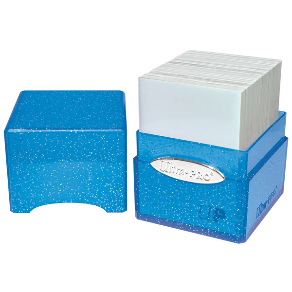 Ultra Pro Satin Cube Glitter Blue Stores 100+ standard size cards ULPDB15908