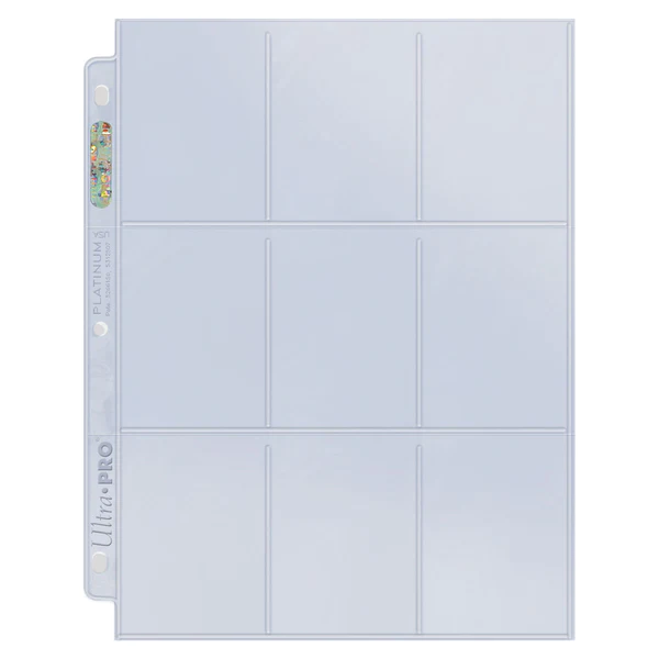 Ultra Pro 9-Pocket Standard Size Trading Card Pages - Platinum Series 100ct for card and photos UPR81320