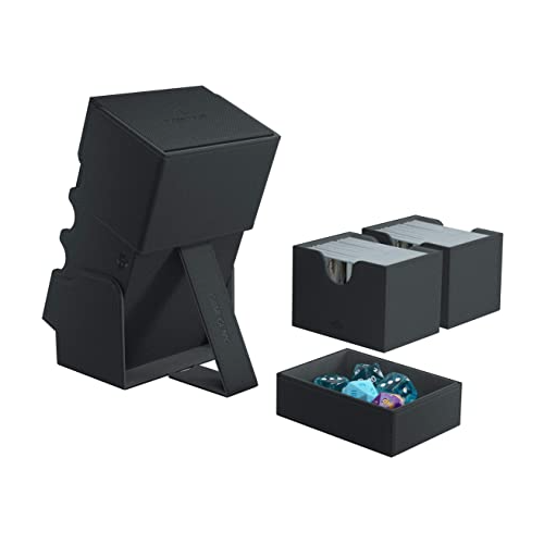 Gamegenic Stronghold 200+ Convertible Deck Box Double Sleeved Card Storage Holds up to 200 Cards Black Color GG2025