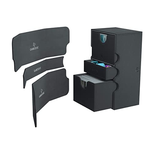 Gamegenic Stronghold 200+ Convertible Deck Box Double Sleeved Card Storage Holds up to 200 Cards Black Color GG2025