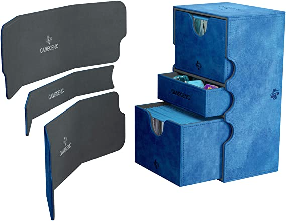 Gamegenic Stronghold 200+ Convertible Deck Box Double Sleeved Card Storage Holds up to 200 Cards Blue Color GG2026