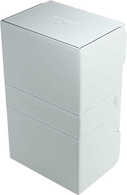 Gamegenic Stronghold 200+ Convertible Deck Box Double Sleeved Card Storage Holds up to 200 Cards White Color GG2028