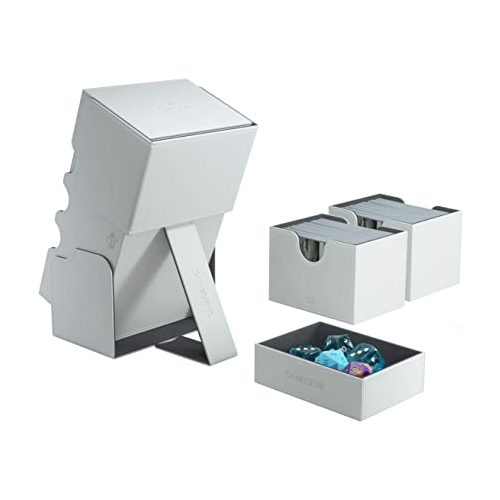 Gamegenic Stronghold 200+ Convertible Deck Box Double Sleeved Card Storage Holds up to 200 Cards White Color GG2028