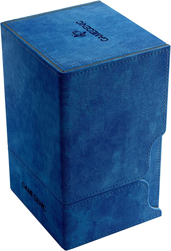 Gamegenic Deck Box Watchtower Convertible Blue 100Ct Holds Double Sleeved Cards With Accessories Drawer Mix & Match Customization Secure Closure With Powerful Magnets GG2038