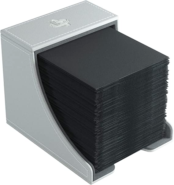 Gamegenic Deck Box Watchtower Convertible White 100Ct Holds Double Sleeved Cards With Accessories Drawer Mix & Match Customization Secure Closure With Powerful Magnets GG2040