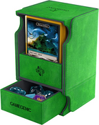 Gamegenic Deck Box Watchtower Convertible Green 100Ct Holds Double Sleeved Cards With Accessories Drawer Mix & Match Customization Secure Closure With Powerful Magnets GG2041