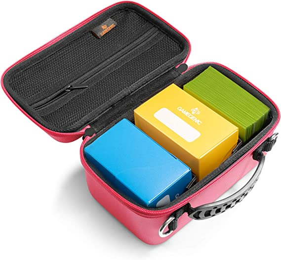 Gamegenic Game Shell 250+ Portable Case for Board Games and Card Games Holds Up to 250 Double-Sleeved Cards Pink Color GG2042