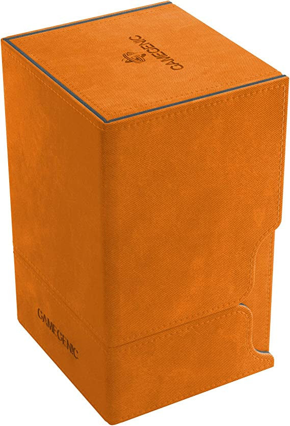 Gamegenic Deck Box Watchtower Convertible Orange 100CtHolds Double Sleeved Cards With Accessories Drawer Mix & Match Customization Secure Closure With Powerful Magnets GG2045