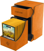 Gamegenic Deck Box Watchtower Convertible Orange 100CtHolds Double Sleeved Cards With Accessories Drawer Mix & Match Customization Secure Closure With Powerful Magnets GG2045