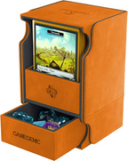 Gamegenic Deck Box Watchtower Convertible Orange 100CtHolds Double Sleeved Cards With Accessories Drawer Mix & Match Customization Secure Closure With Powerful Magnets GG2045