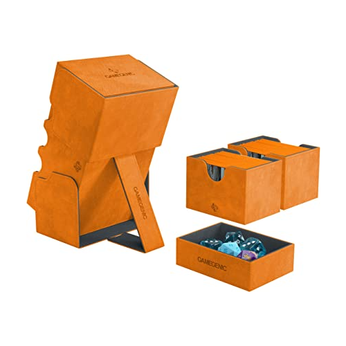 Gamegenic Stronghold 200+ Convertible Deck Box Double Sleeved Card Storage Holds up to 200 Cards Orange Color GG2046