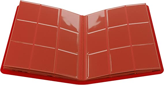 Gamegenic Casual Album 18 Pocket Red 20 Side Loading Pages For 360 Sleeved Cards Optimized For Double Sleeved Cards GG3202