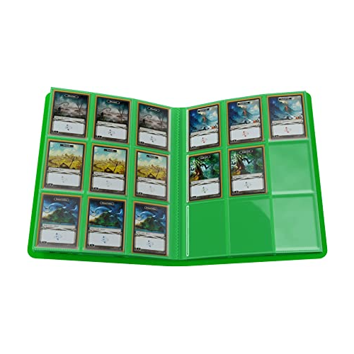 Gamegenic Casual Album 18 Pocket Organize Standard and Japanese Size Collectible Cards Holds up to 360 Cards Green Color GG3203