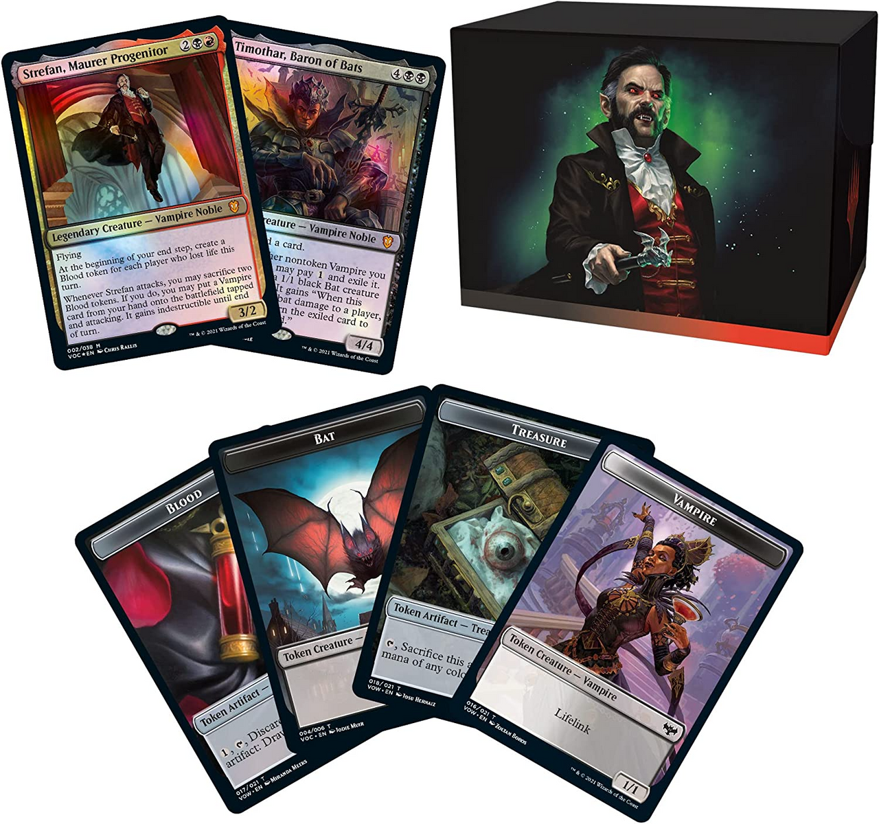 MTG Magic The Gathering Innistrad Crimson Vow Commander Deck Vampiric Bloodline (Black-Red) Single Pack WOC-C90660000-VampiricBloodline